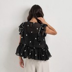 スカラップ刺繍フリルブラウス