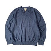 “00s L.L.Bean” V-neck cashmere blue knit