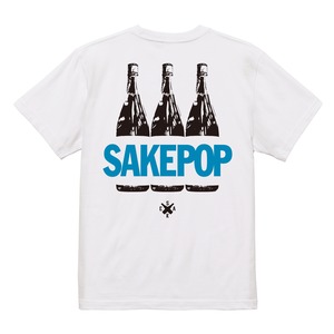 【SAKE Tシャツ】SAKEPOP 一升瓶 TEE / ホワイト x ブルー