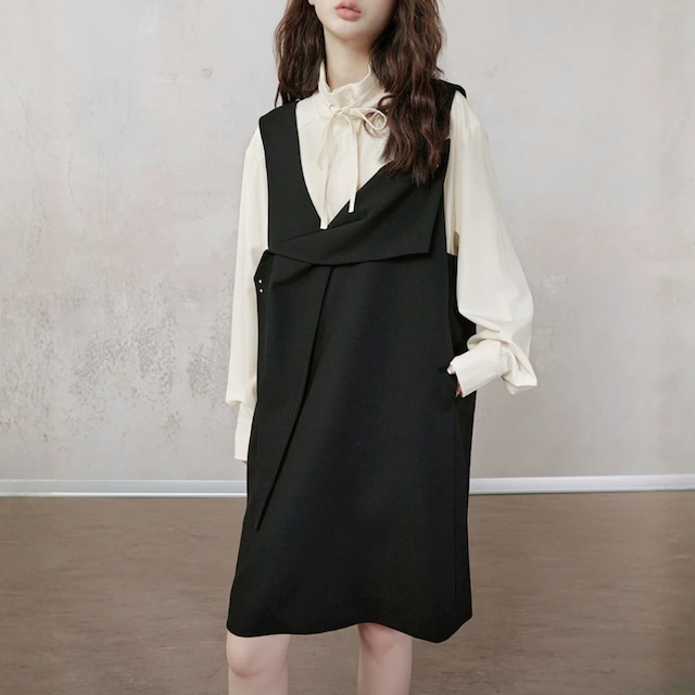 Boa collar asymmetrical coat C1620