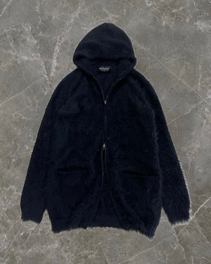 "TORNADO MART" fur design double zip hoodie