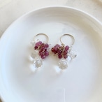 ピンクトルマリン 水晶ドロップ ピアス
