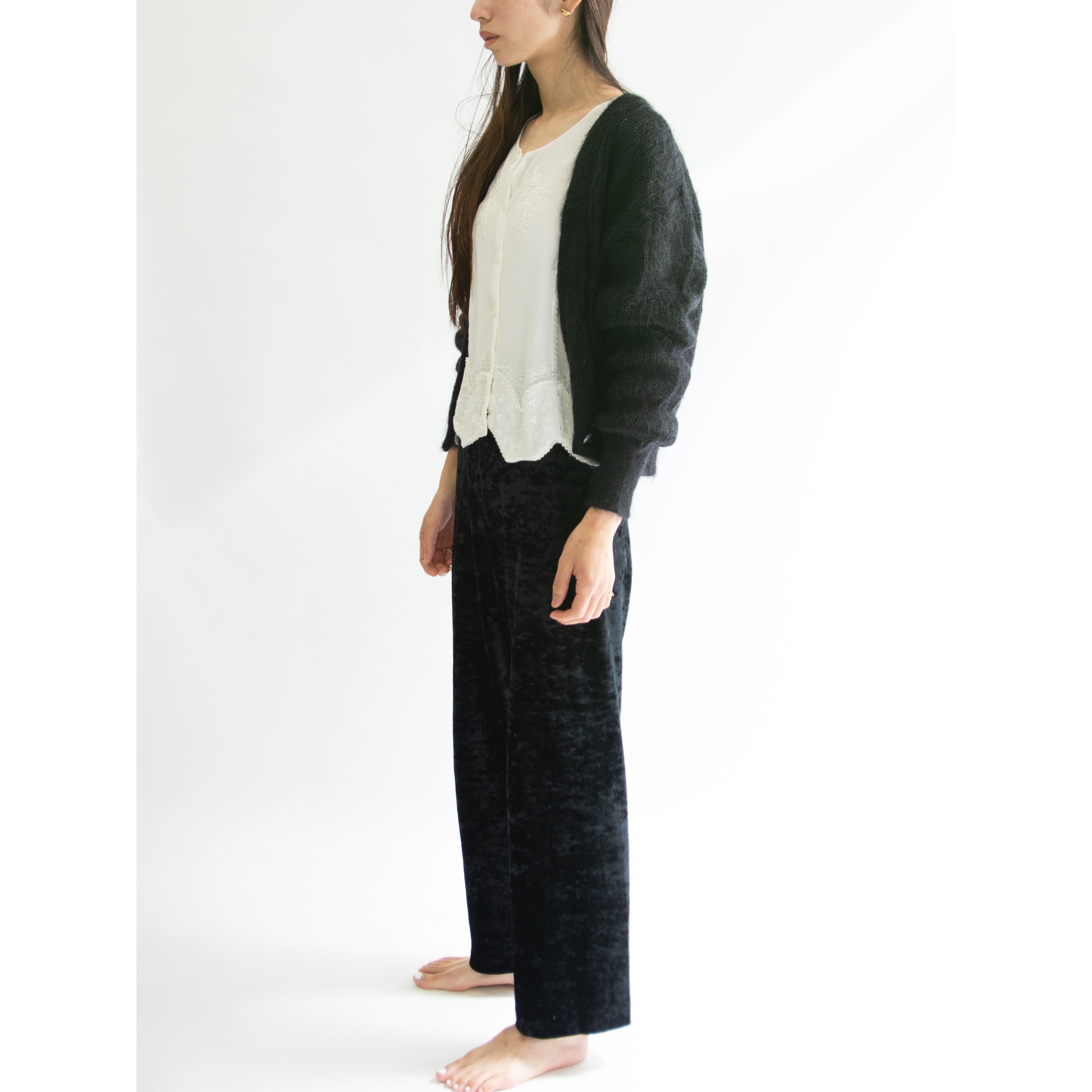 【Made in U.K】 Mohair-acrylic knitted cardigan（イギリス製 モヘヤアクリルニットカーディガン セーター）12a