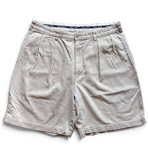 【USA製】90s POLO RALPH LANREN GOLF ツータック チノショーツ ハーフパンツ 短パン メンズ W36 ベージュ VINTAGE ラルフローレン