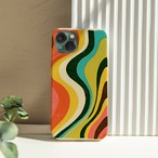 iPhoneケース レトロウェーブ 波柄｜70sグルーヴィーポップ RETRO033