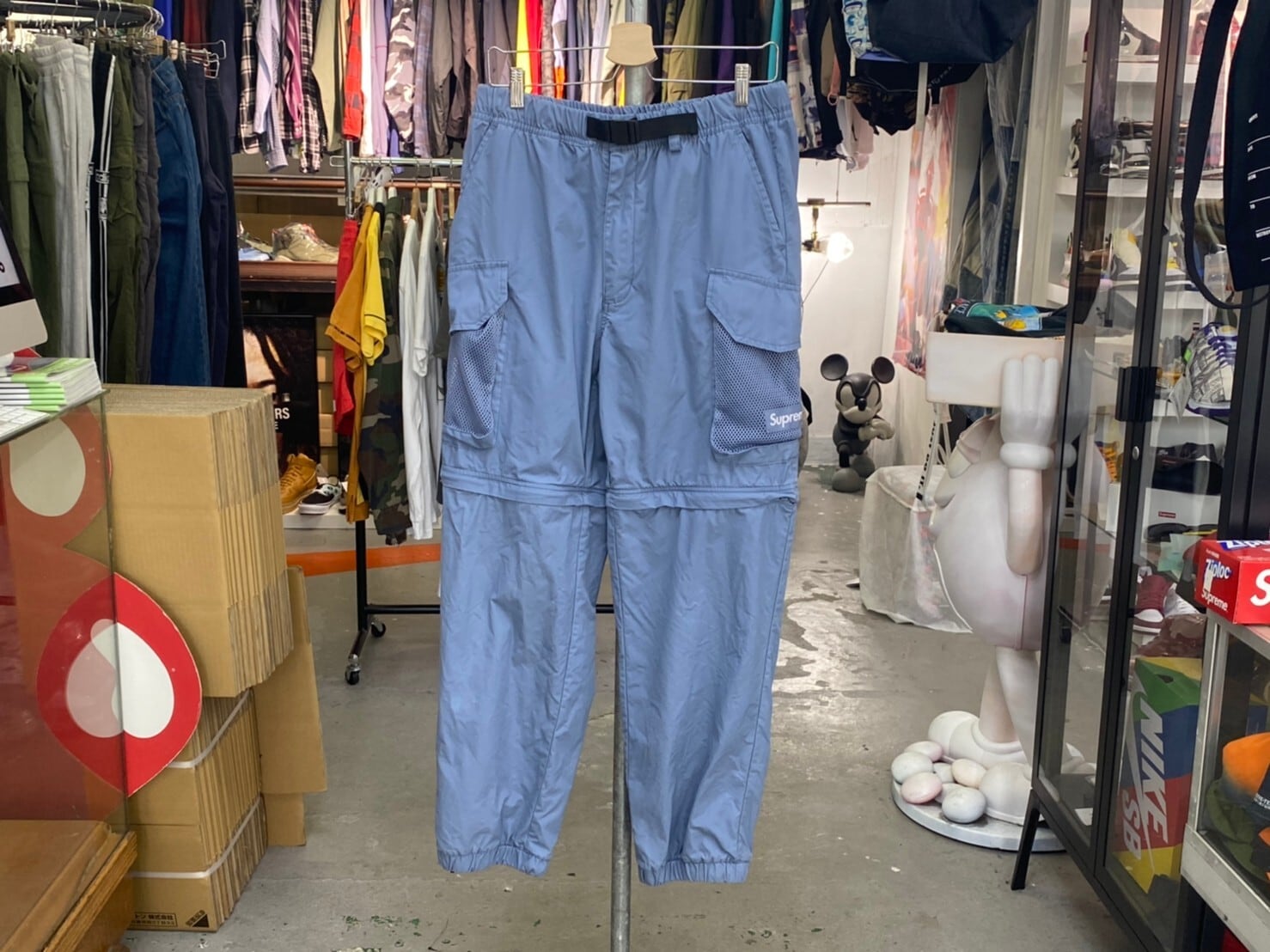 Supreme 21SS MESH POCKET BELTED CARGO PANT SLATE MEDIUM 75KI8974  