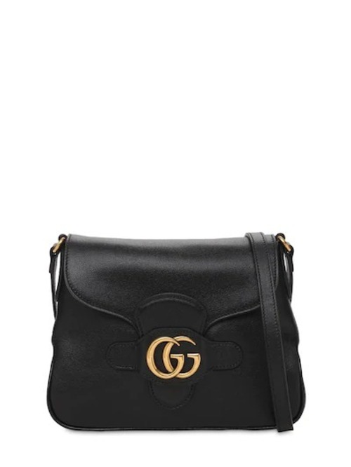 GUCCI　DHALIA レザーショルダーバッグ　ブラック