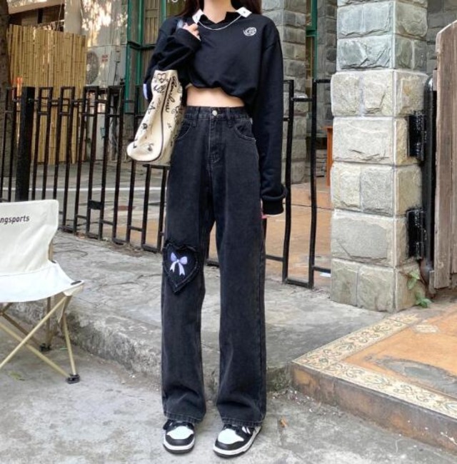 新生活 春新作 レディース ボトムス ズボン パンツ デニム ワイドパンツ