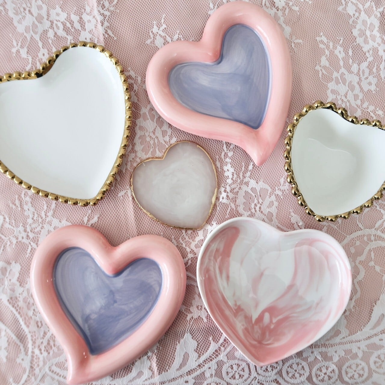 ★特選一連★天然石MIX♡【アソートストーン☆ハート型♡14mm】❤️ ☆特選一連☆天然石MIX♡【アソートストーン☆ハート型♡14mm