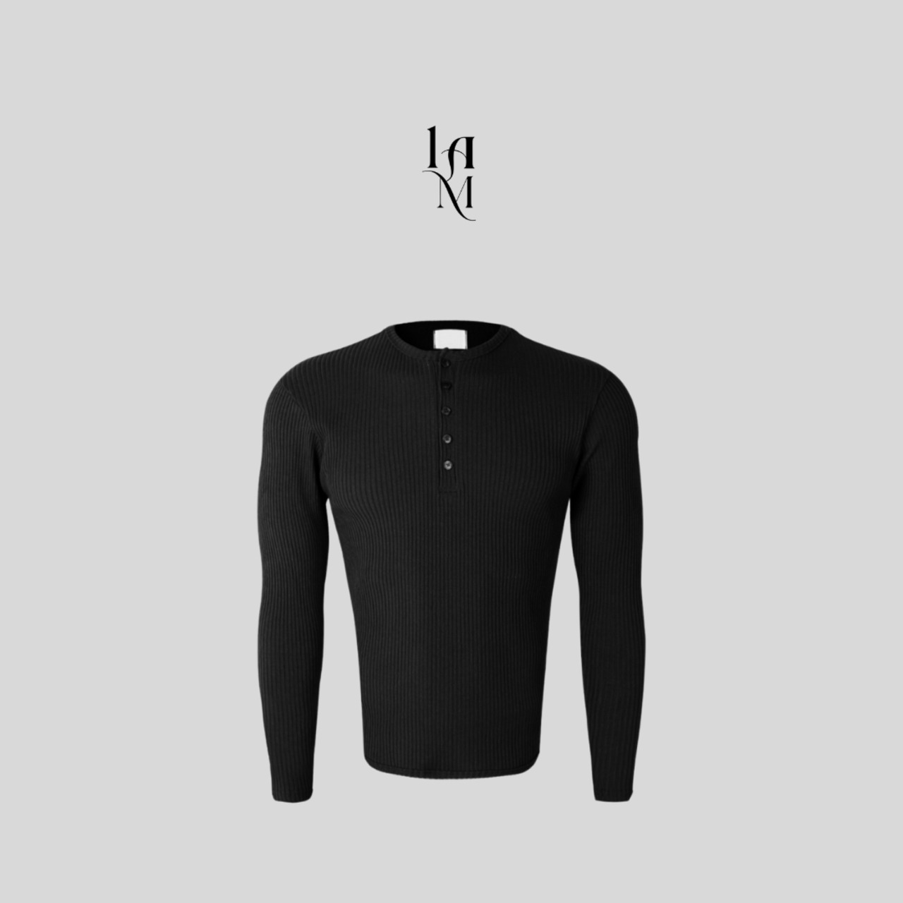 【MuscleFit】Ribbed Raglan Henley Neck Long Tee (5color) - 20