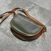 old coach dark green leather shoulder bag