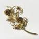 Vintage Bond Boyd Gold Plated Sterling Leaf & Flower Brooch