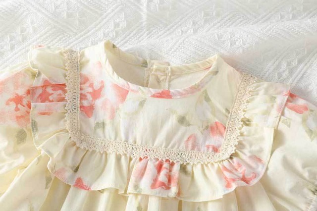 【姉妹服】ピーチブロッサム花柄ロンパース／ワンピース - 16