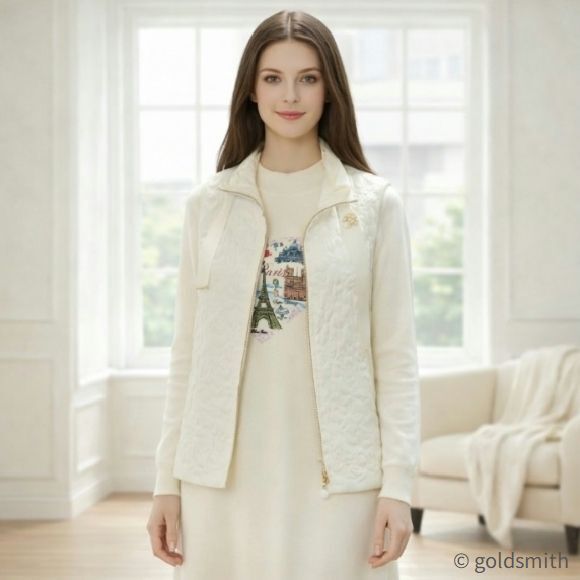 スーパービューティー ベスト中わた キルティング 2527016 ホワイト 2025年秋冬 オーラボー Super Beauty 大人かわいい服 大人スタイル キレイメ レディース アパレル 女性 M L LL 30代 40代 50代 60代