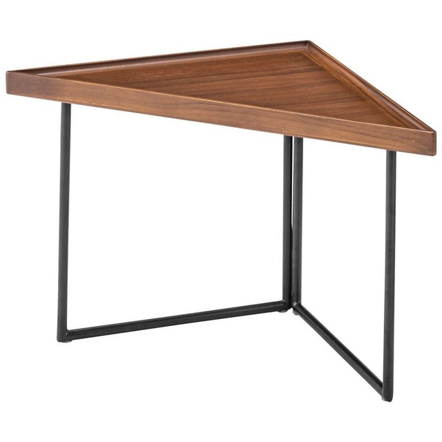 ミニテーブル コーナー S 天然木 チーク スタイリッシュ シンプルなテーブル 角に置くテーブル