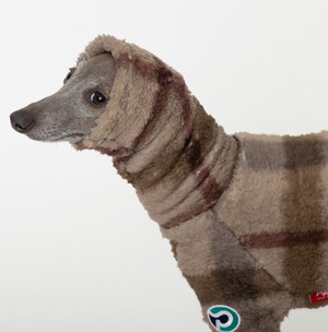 ビッグチェックボアロンパース　beige / イタグレ服