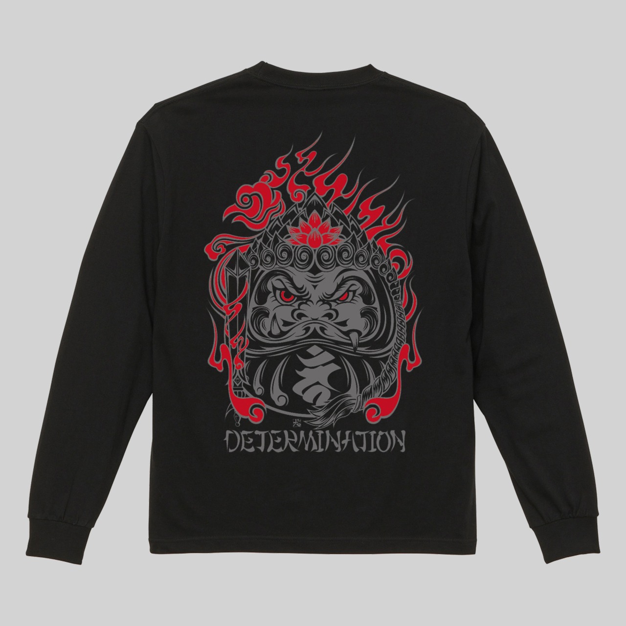 不動明王達磨 ツートンデザイン ロングTシャツ【TIKTOK】