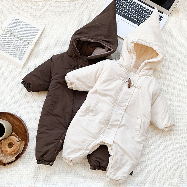 【BABY&KID】冬作とんがり帽子付き中綿連体服