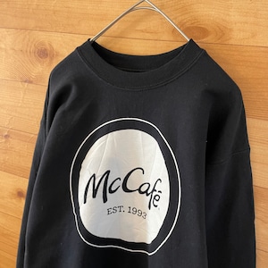 【Hanes】McCafe プリント スウェット マックカフェ マクドナルド 企業物 トレーナー US古着