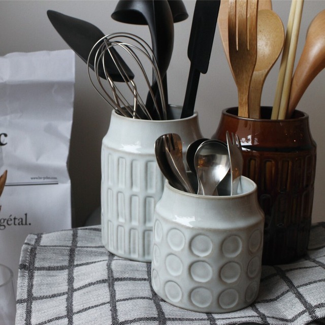 モールドカトラリースタンド（ホワイト/ブラウン）| ANGLE