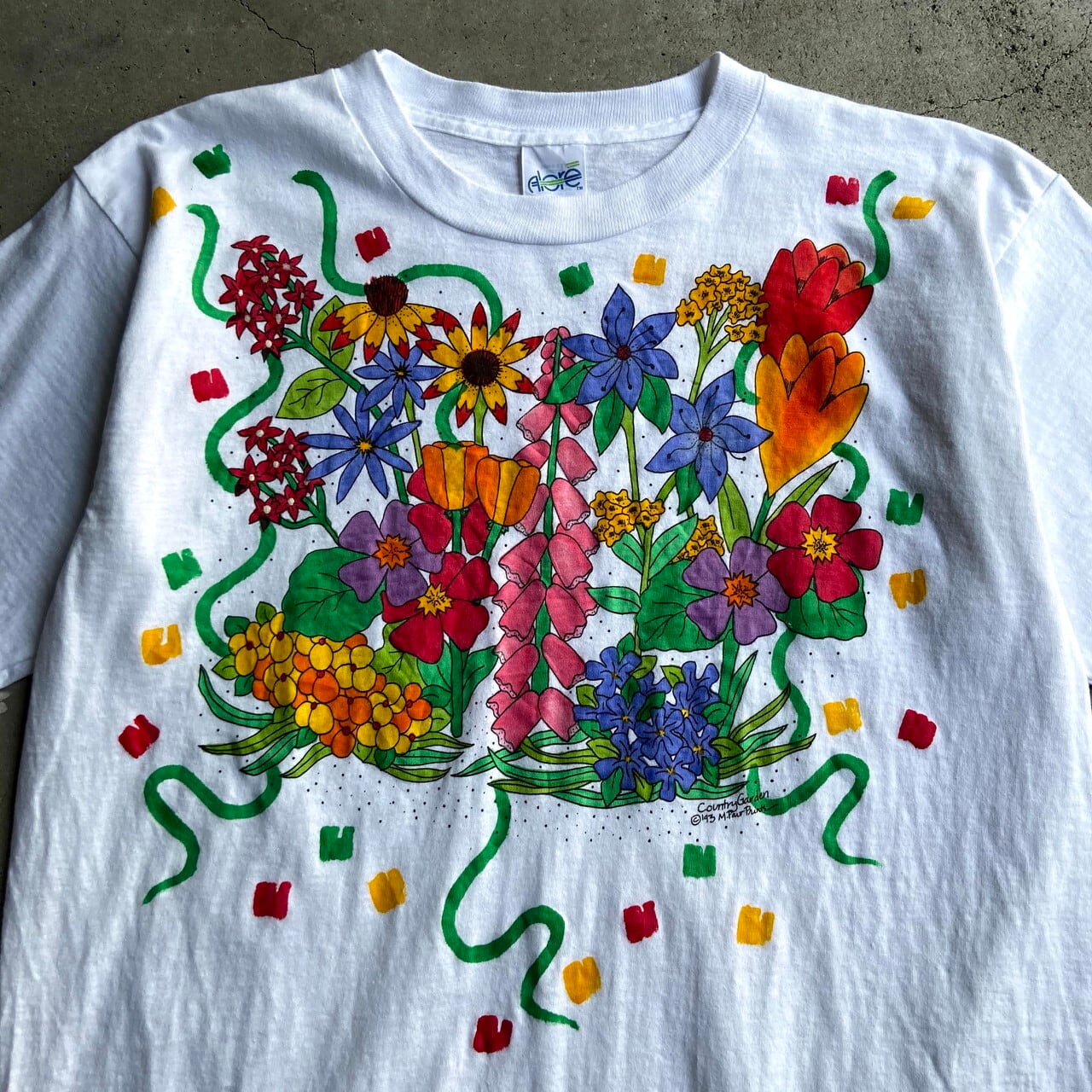 LLYISHIRTビンテージ 70s デッドストック 花柄 刺繍 ヒッピー長袖 シャツ 美品