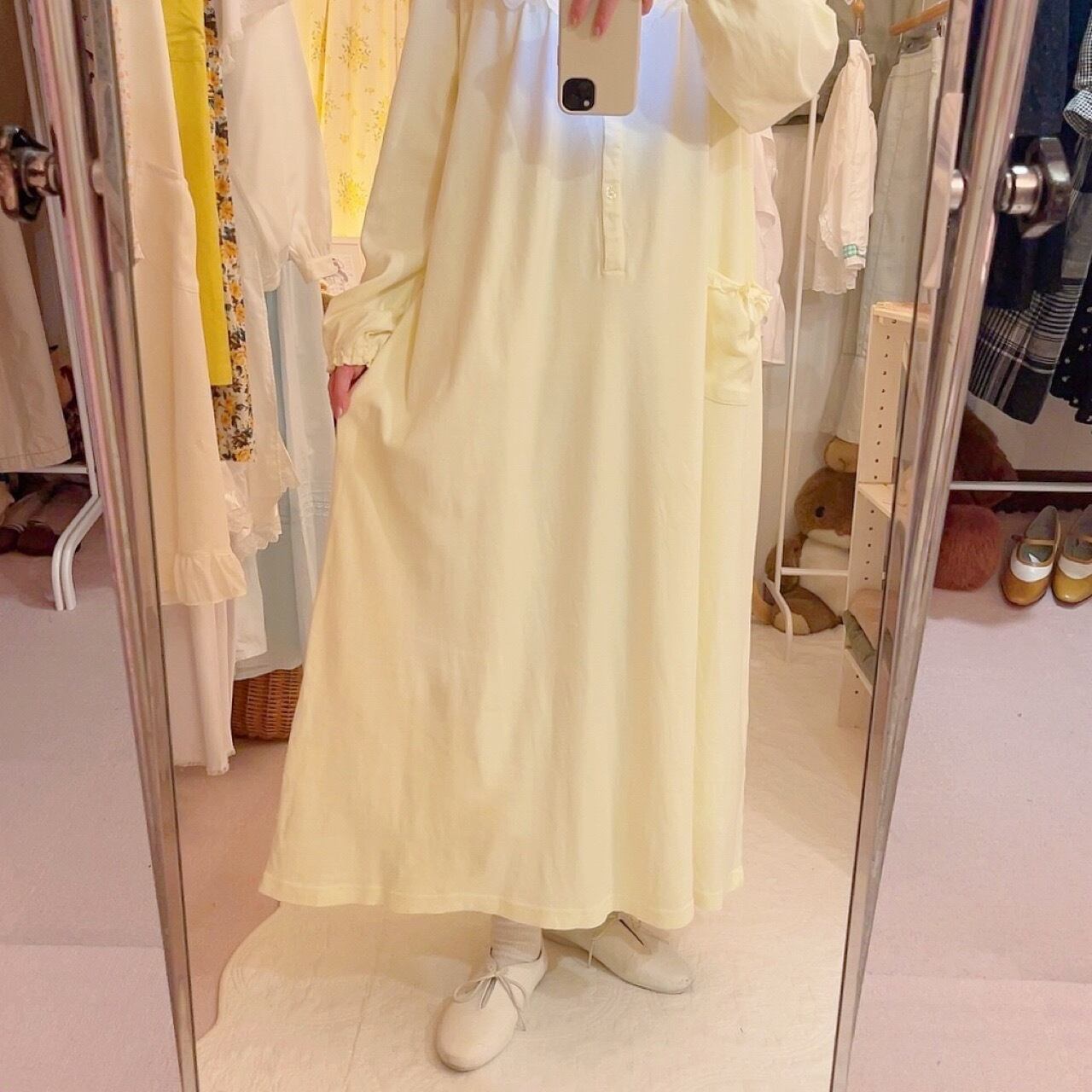 yellow cotton neglige one-piece