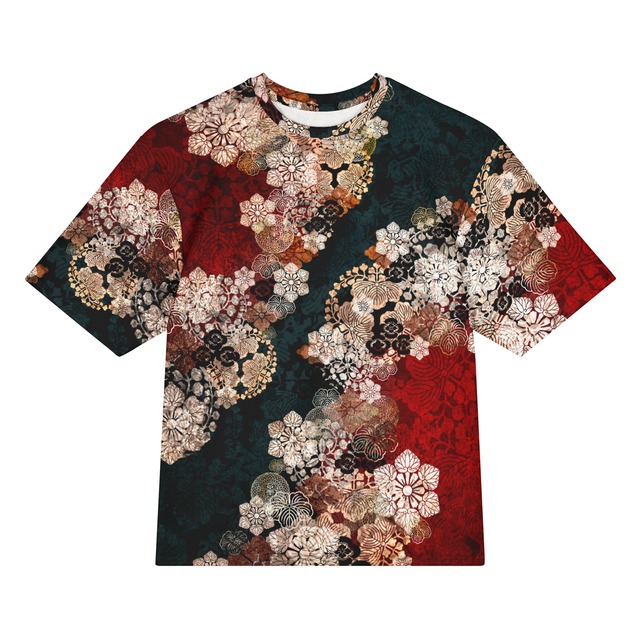 和紋様装飾　御召茶　和柄ユニセックス 150G Breeze Tシャツ