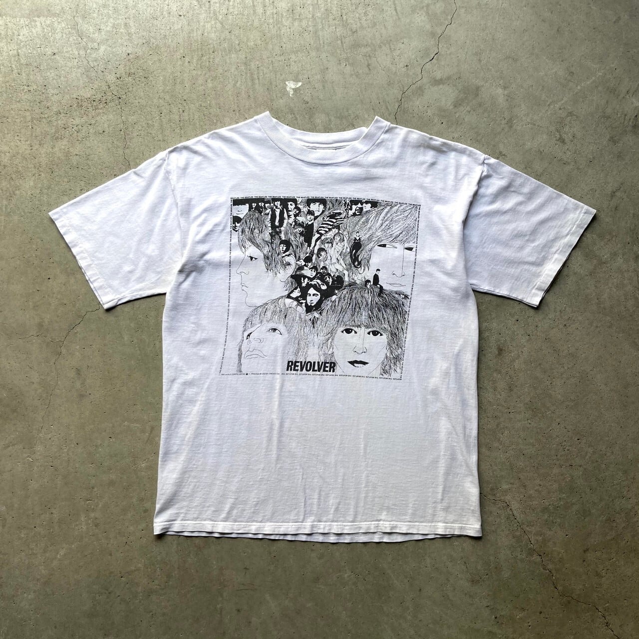 90s ビートルズ プリントTシャツ XL バンド ロック イラスト 黒 当時物