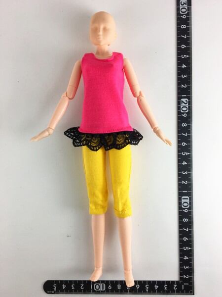ドール服 1/6 女性用27 レース付Tシャツ&パンツ TBS077YEW MW - 画像2