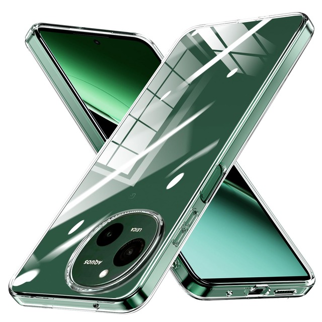JUMGPYICM 対応 AQUOS R9 用の ケース 耐衝撃 TPU 薄型 シリコン 軽量 スマホケース カメラレンズ保護 ストラップホール付き