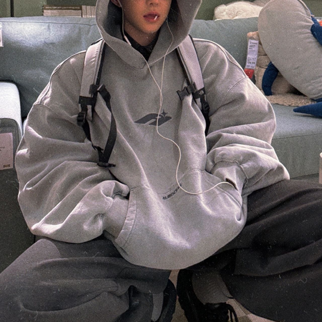 裏起毛ヴィンテージ風プルオーバー　1103