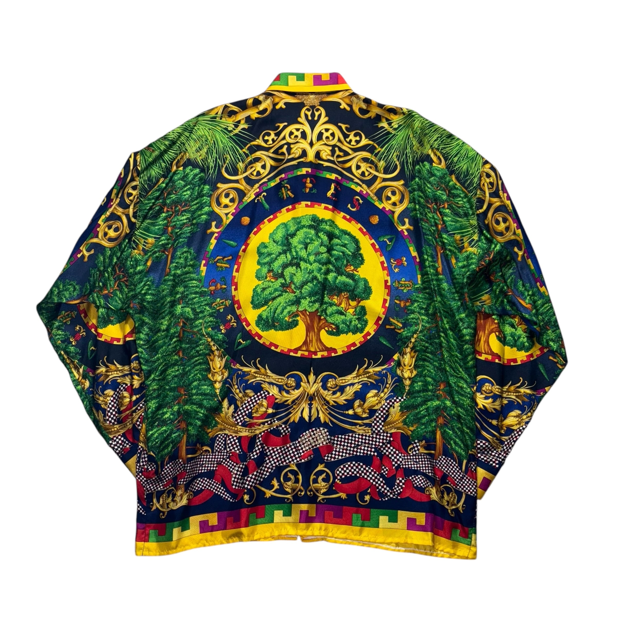 vintage GIANNI VERSACE silk shirt “ALDER TREES” | NOIR ONLINE