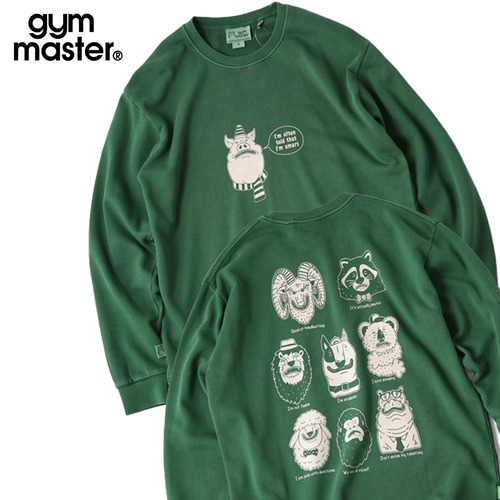 gym master ジムマスター 10oz ピグメントスウェット My hatits ロンTEE 長袖Tシャツ メンズ レディース コットン100% LOVE&PEACE クルーネック トップス G833772 グリーン