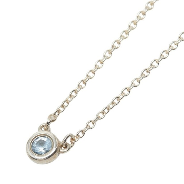 ティファニー バイ ザ ヤード アクアマリン ペンダント ネックレス アクアマリン SV925 シルバー レディース TIFFANY&Co. 【中古】