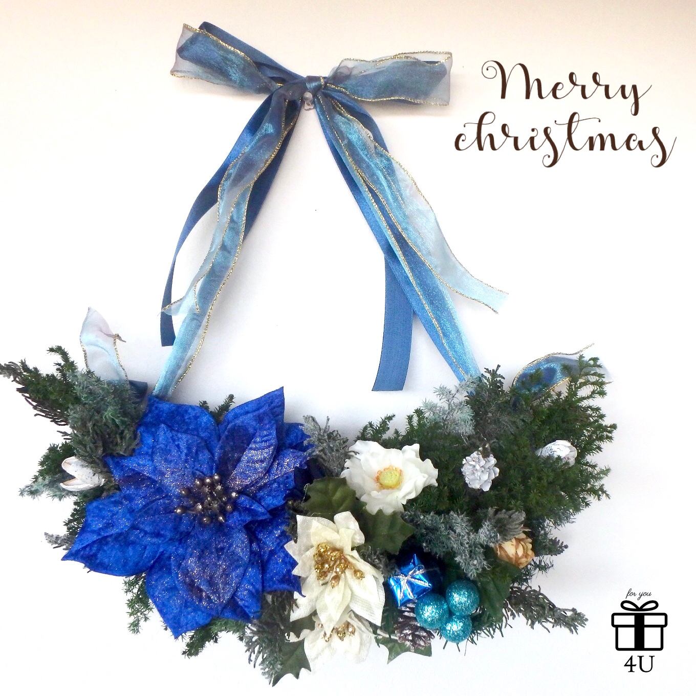クリスマス】Merry Christmas2017✳︎横幅約40㎝！ブルー