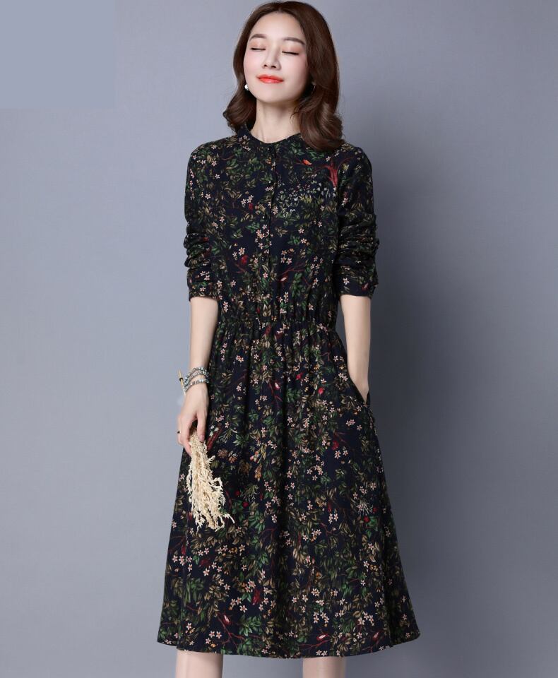 小花柄ミモレ丈ワンピース レディース 大人 カジュアル パーティードレス 代 30代 40代 新作 Kir 30