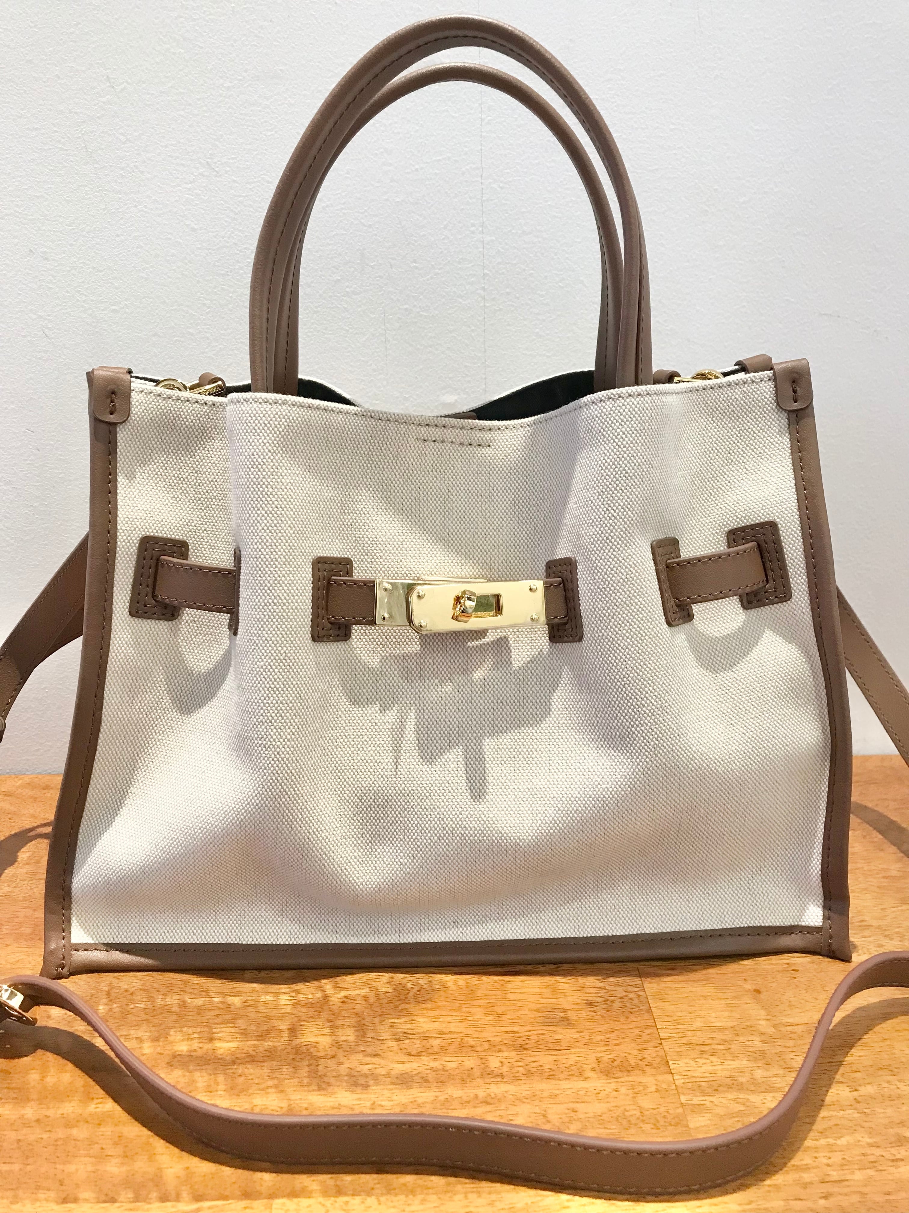 【VIOLAd'ORO】キャンバス レザーパイピング 2wayトートバッグ