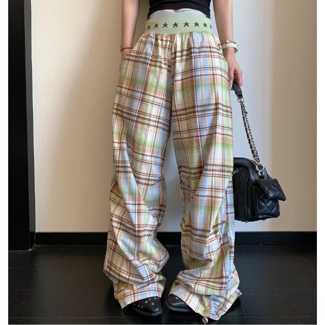 star west checked pants　スターウエストチェック柄パンツ　J2115