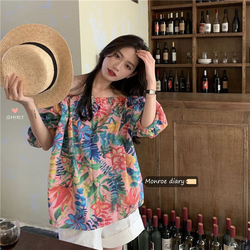 フローラルシャツ サマートップス 大人ガーリー スウィート キュート カジュアル 夏物 花柄 モンロー16749053516