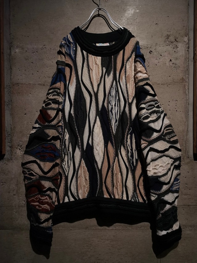 【Caka】"COOGI" Crazy Pattern Vintage Loose 3D Knit