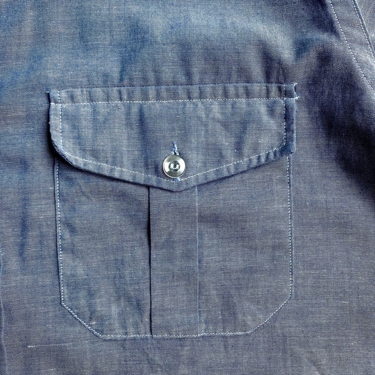 70〜80年代 エルエルビーン 半袖 シャンブレーシャツ サファリシャツ メンズL 古着 70s 80s ヴィンテージ ビンテージ サックスブルー 水色【半袖シャツ】【SA21075】 cave 古着屋【公式】古着通販サイト 70s 80s USA製 無地 ポケットTシャツ サックスブルー vintage
