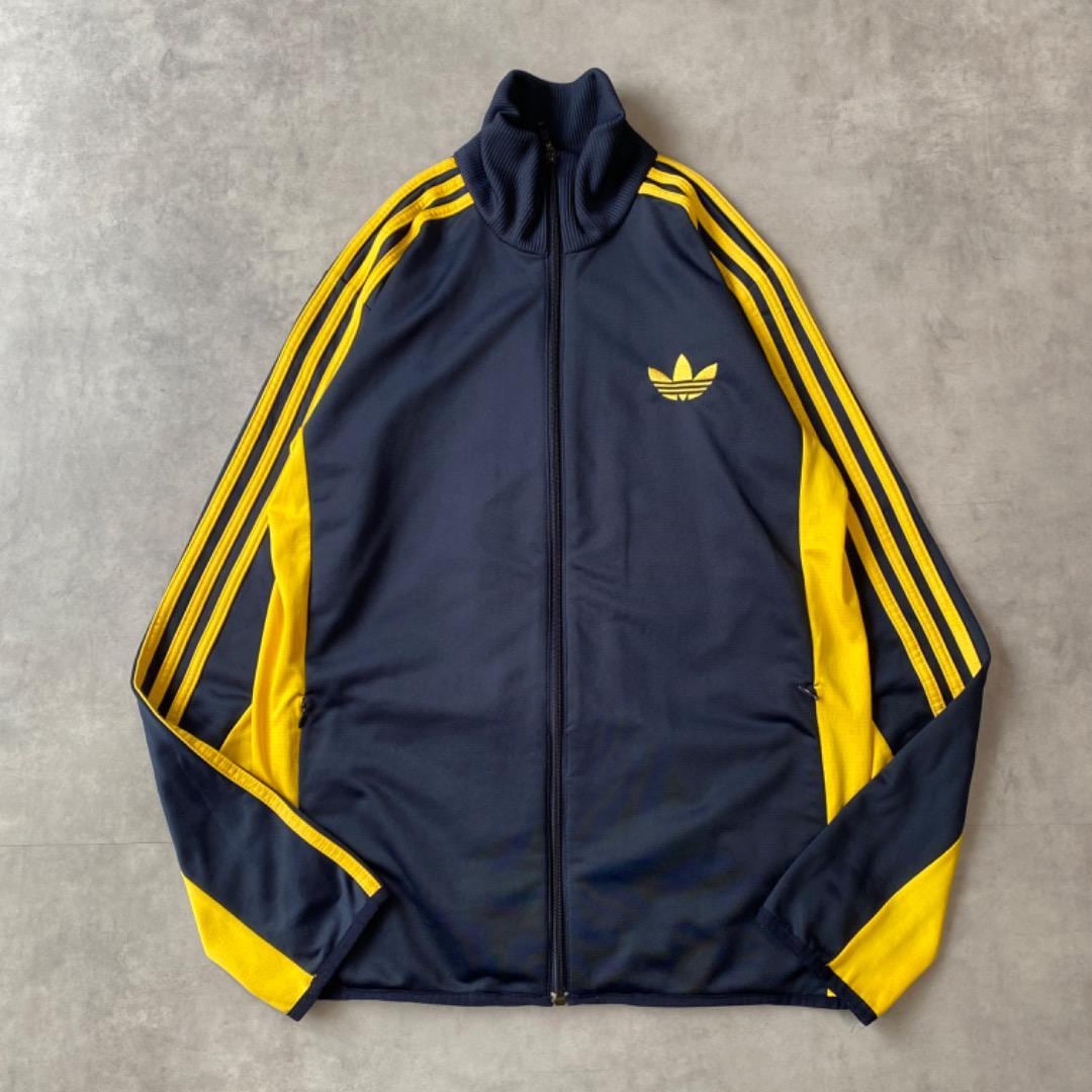 adidas アディダス トラックジャケット 刺繍 XL 黒 黄色 12622 adidas アディダス トラックジャケット 刺繍 XL 黒 黄色 12622