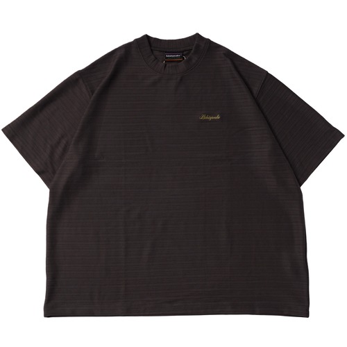 LIDAIRPEAKS / STRIPED EMBOSS T-SHIRT CHARCOAL