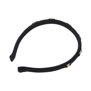 サルヴァトーレフェラガモ ヴァラ カチューシャ ヘアアクセサリー ブラック ゴールド キャンバス レディース Salvatore Ferragamo 【中古】