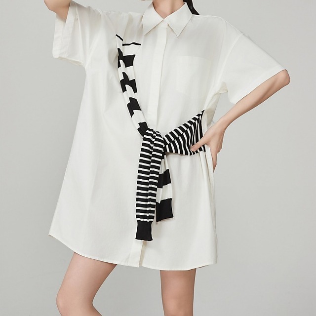 ストライプストールドッキングシャツ［S-XL］