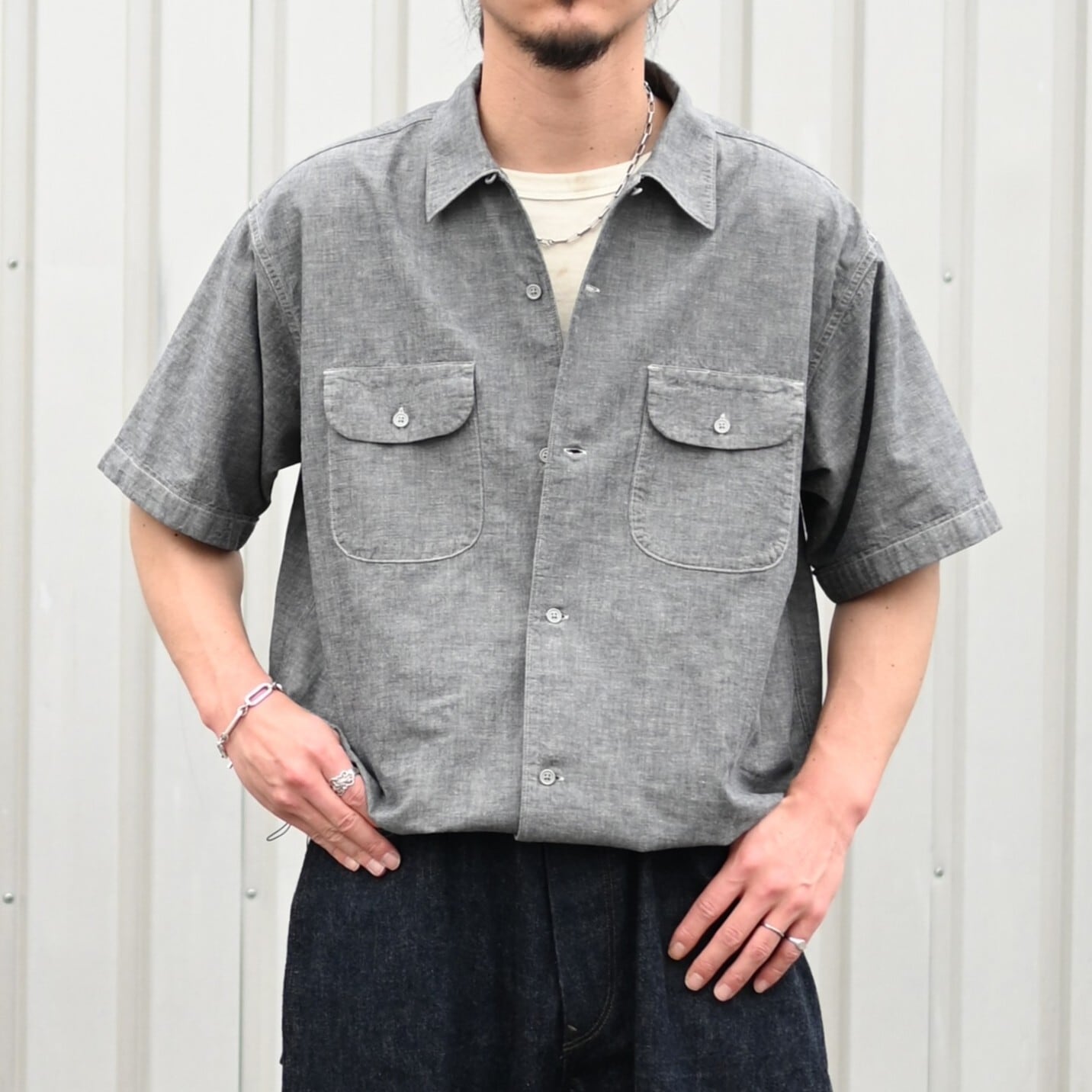 OLD JOE / GATHERED WAIST MARLBORO SHIRTS (Short-sleeve) | GANKO