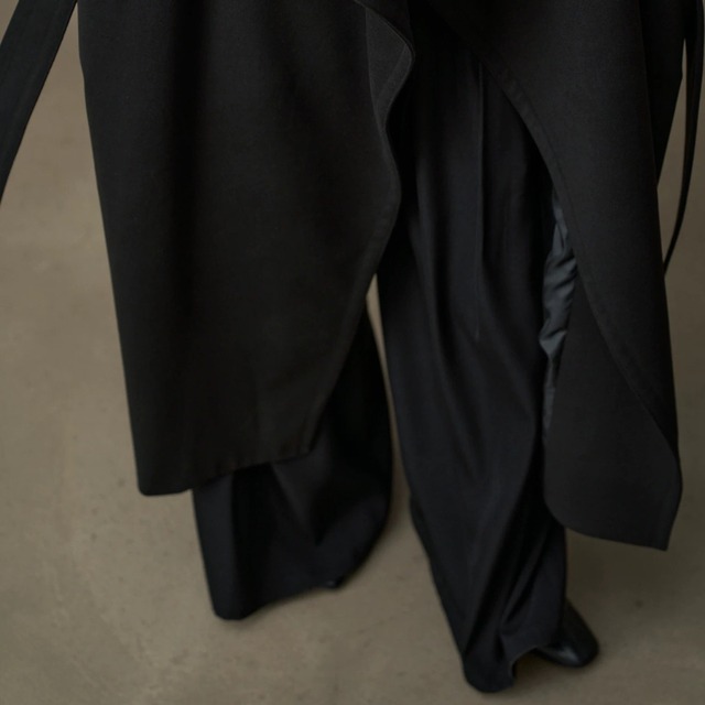 Drape collar long coat C1427