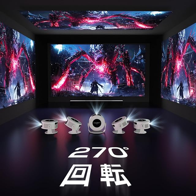 Philoent プロジェクター 家庭用 小型 【Google TV搭載＆1080P 8K対応
