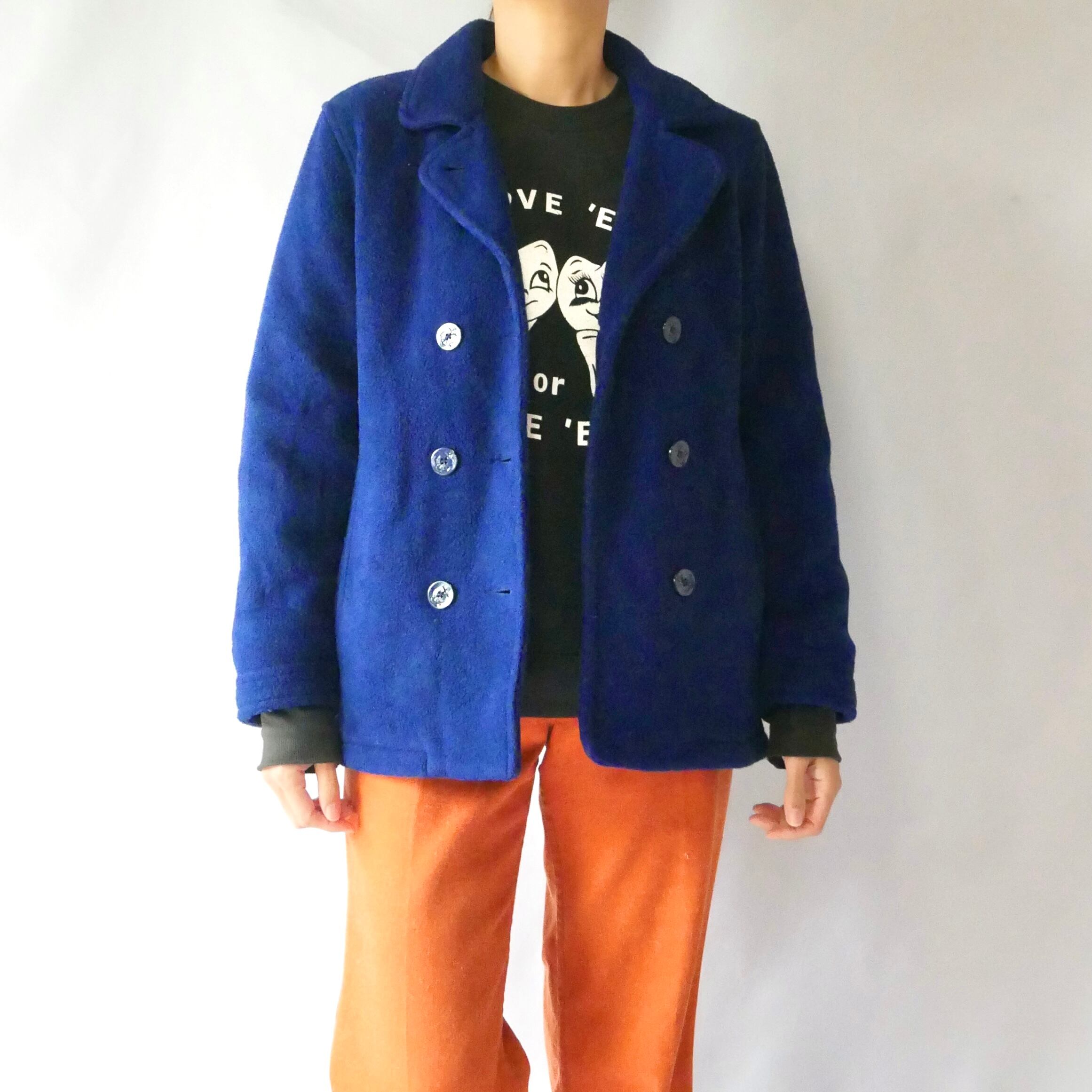 90s madeinUSA L.L.Bean fleece P-coat 90年代 ネイビー アメリカ製