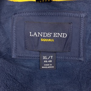 ランズエンド　中綿ジャケット　コート　ダウン　裏起毛　フリース　ネイビー　XL